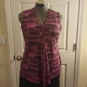Dana Buchman Pink V-neck Sleeveless Blouse